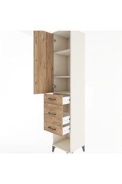 Hyperion Dolap 3 Raflı 3 Çekmeceli Tek Kapaklı 44x44x221 - S61M154V3B