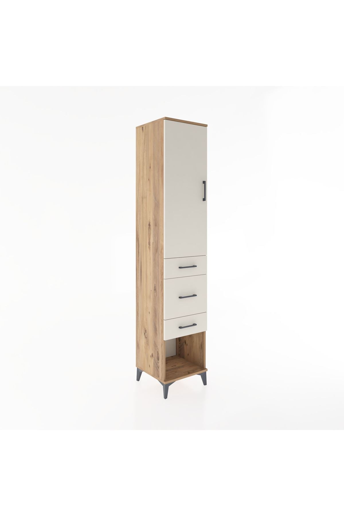 Hyperion Dolap 3 Raflı 3 Çekmeceli Tek Kapaklı 44x44x221 - S61M154V7B