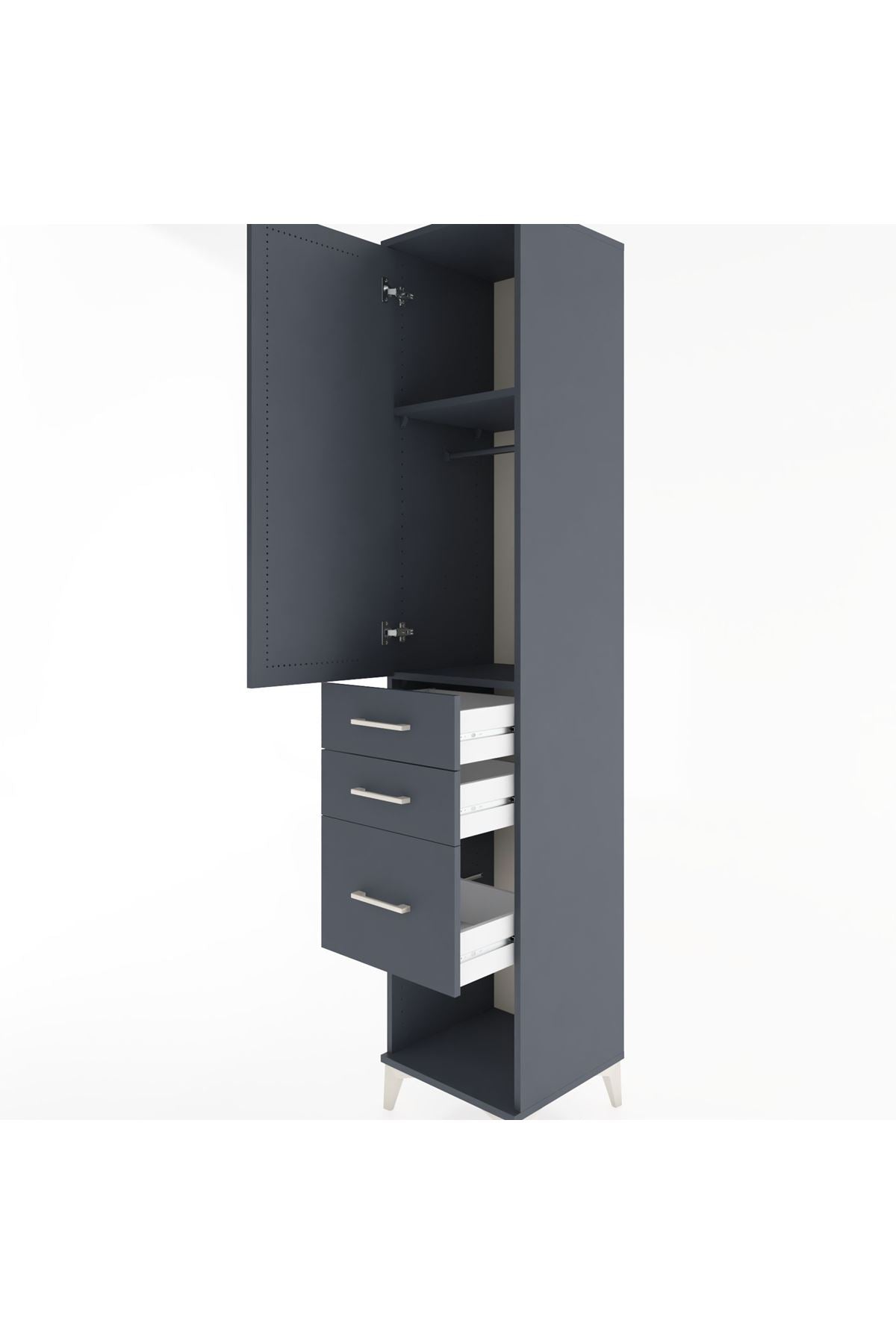 Hyperion Dolap 2 Raflı 3 Çekmeceli Tek Askılı 44x44x221 - S61M157V5B