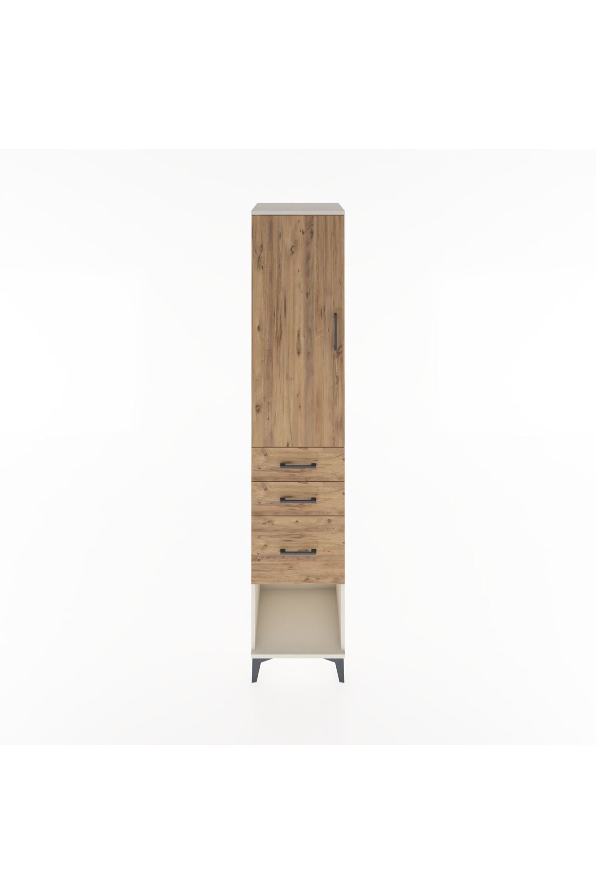 Hyperion Dolap 3 Raflı 3 Çekmeceli Tek Kapaklı 44x44x221 - S61M158V3B