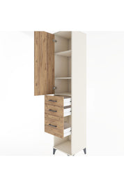 Hyperion Dolap 3 Raflı 3 Çekmeceli Tek Kapaklı 44x44x221 - S61M158V3B