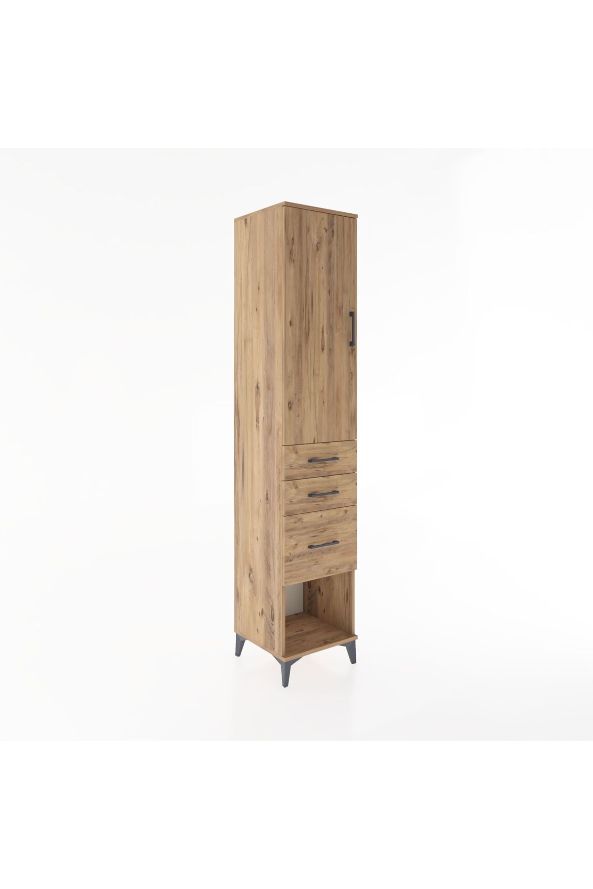 Hyperion Dolap 3 Raflı 3 Çekmeceli Tek Kapaklı 44x44x221 - S61M158V9B