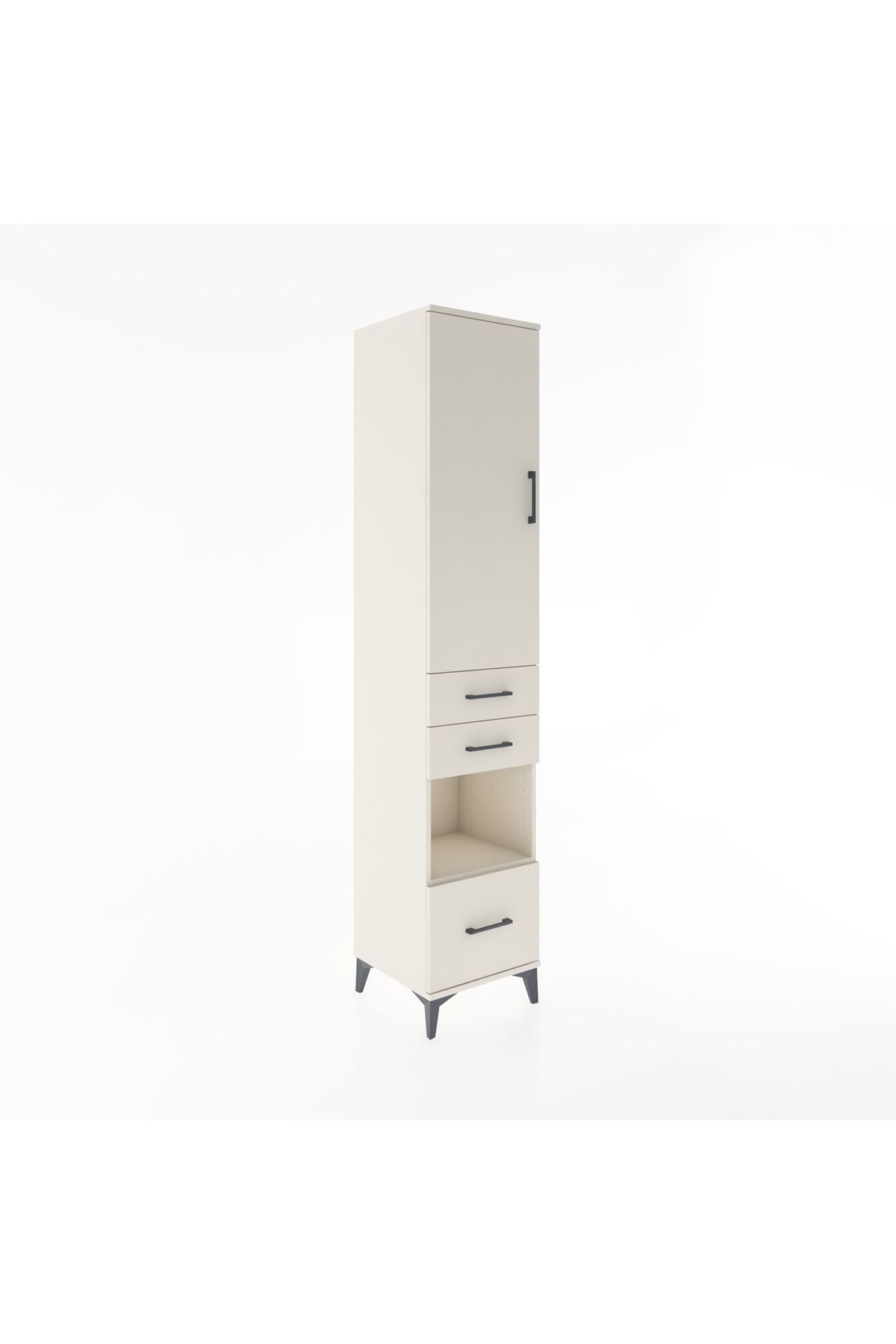 Hyperion Dolap 4 Raflı 3 Çekmeceli Tek Kapaklı 44x44x221 - S61M162V1B