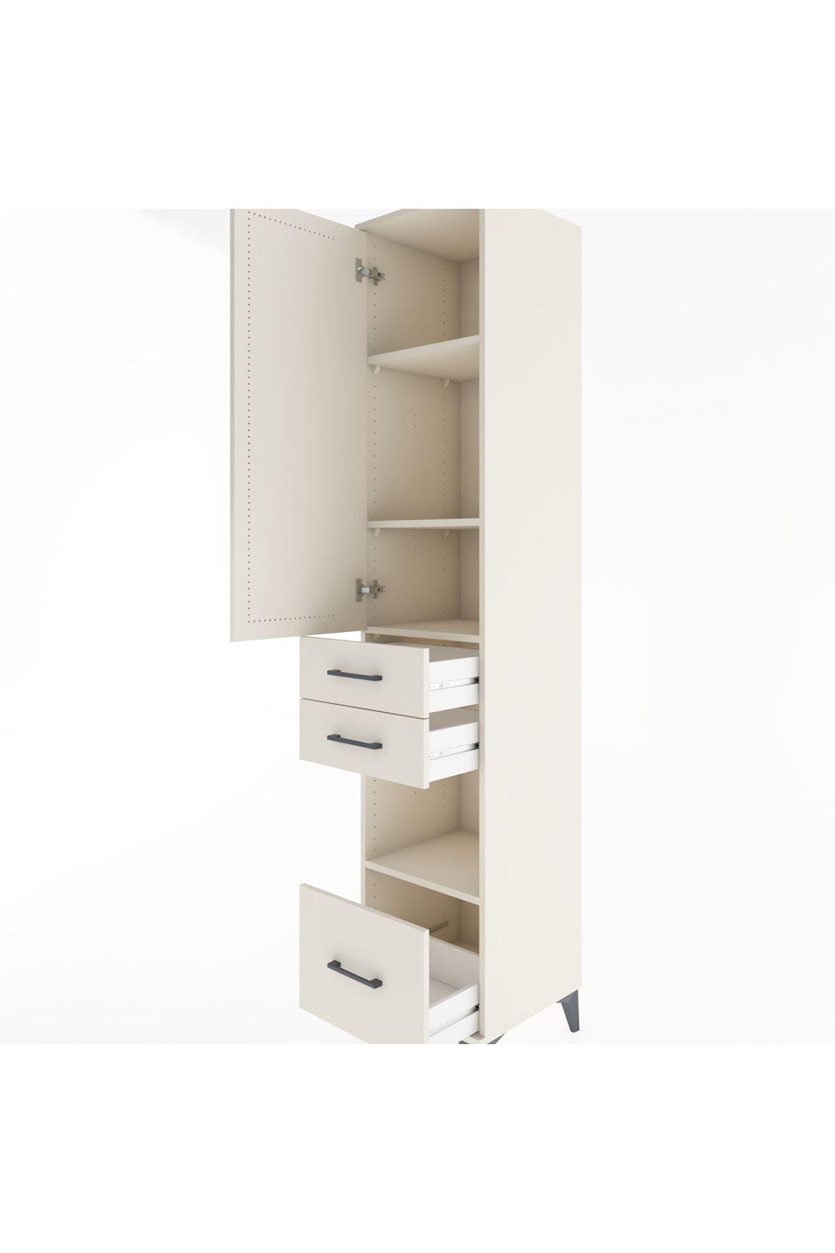 Hyperion Dolap 4 Raflı 3 Çekmeceli Tek Kapaklı 44x44x221 - S61M162V1B