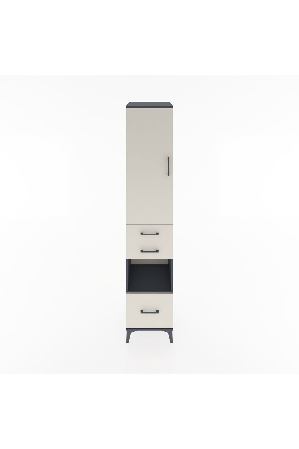 Hyperion Dolap 4 Raflı 3 Çekmeceli Tek Kapaklı 44x44x221 - S61M162V4B