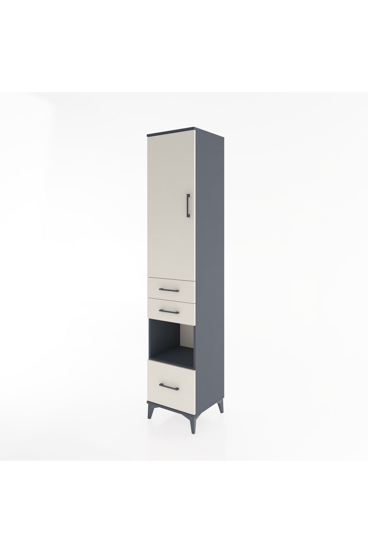 Hyperion Dolap 4 Raflı 3 Çekmeceli Tek Kapaklı 44x44x221 - S61M162V4B