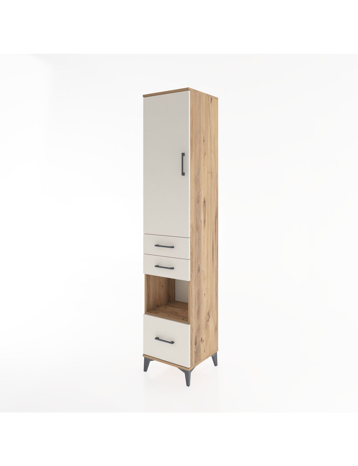 Hyperion Dolap 4 Raflı 3 Çekmeceli Tek Kapaklı 44x44x221 - S61M162V7B