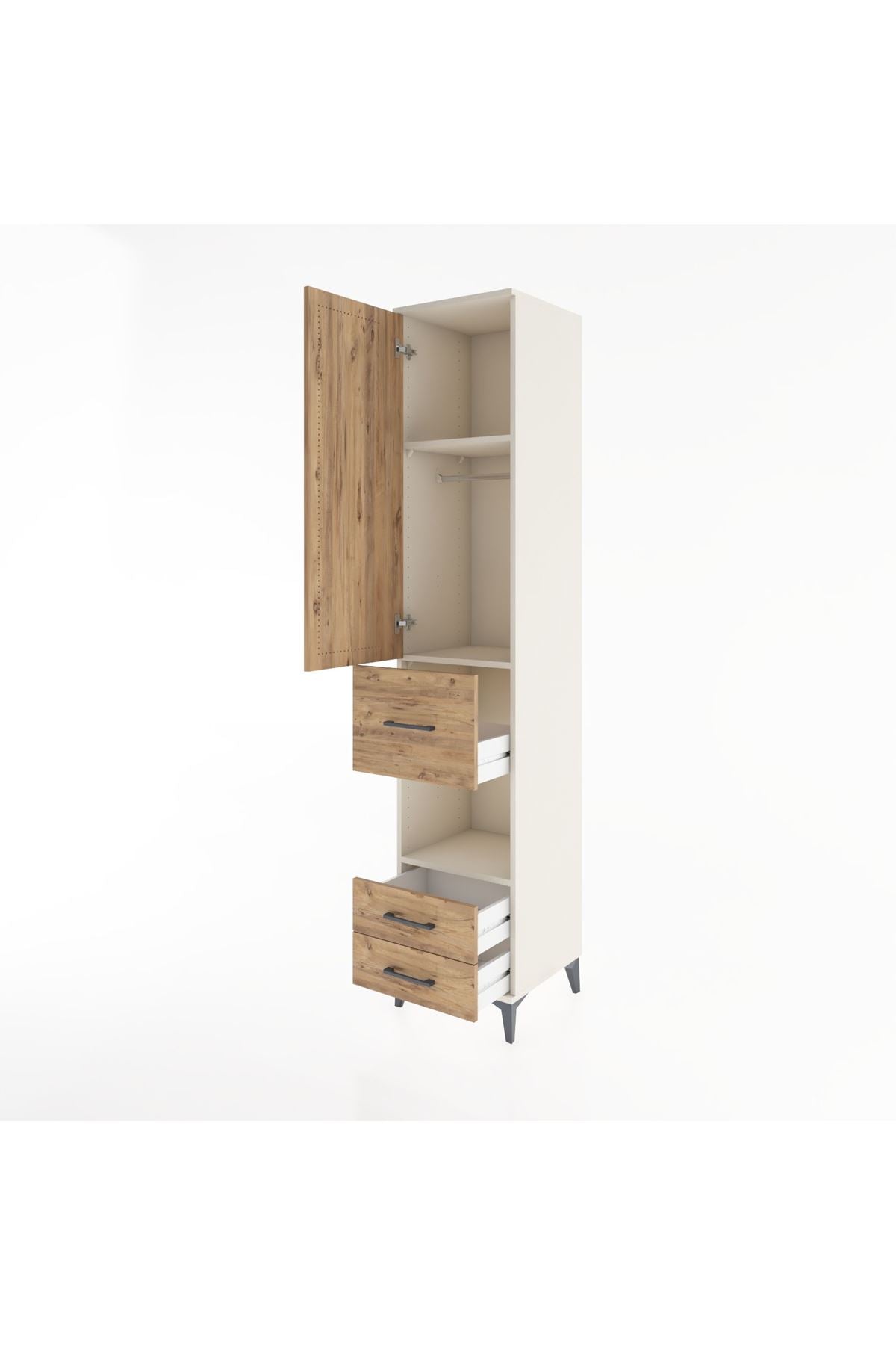 Hyperion Dolap 3 Raflı 3 Çekmeceli Tek Askılı 44x44x221 - S61M163V3B