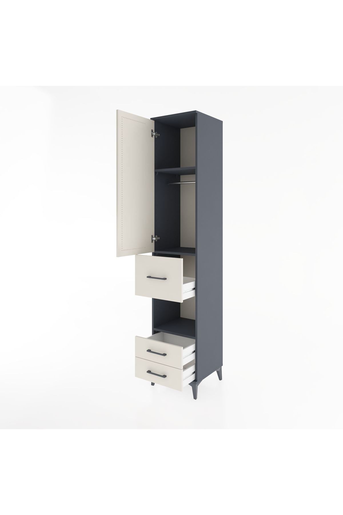 Hyperion Dolap 3 Raflı 3 Çekmeceli Tek Askılı 44x44x221 - S61M163V4B