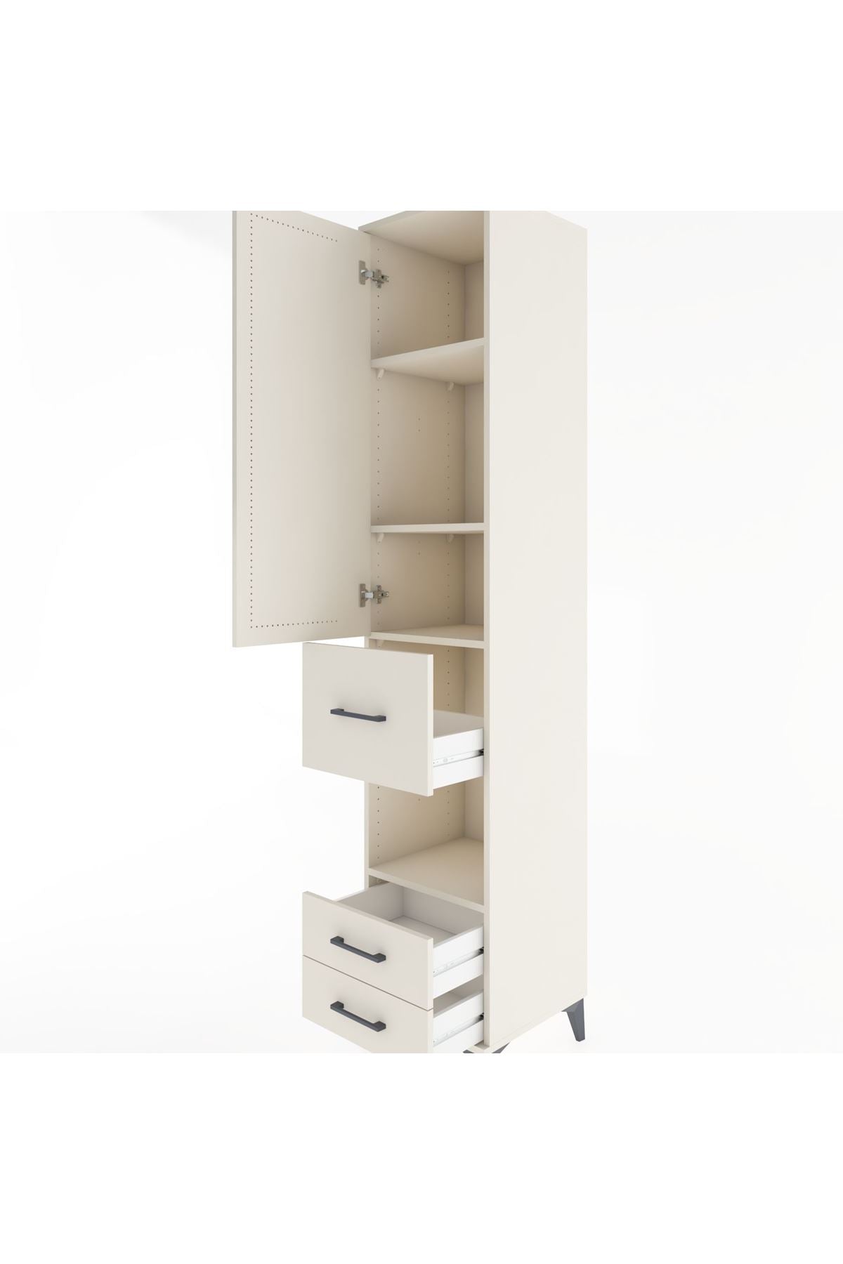 Hyperion Dolap 4 Raflı 3 Çekmeceli Tek Kapaklı 44x44x221 - S61M164V1B