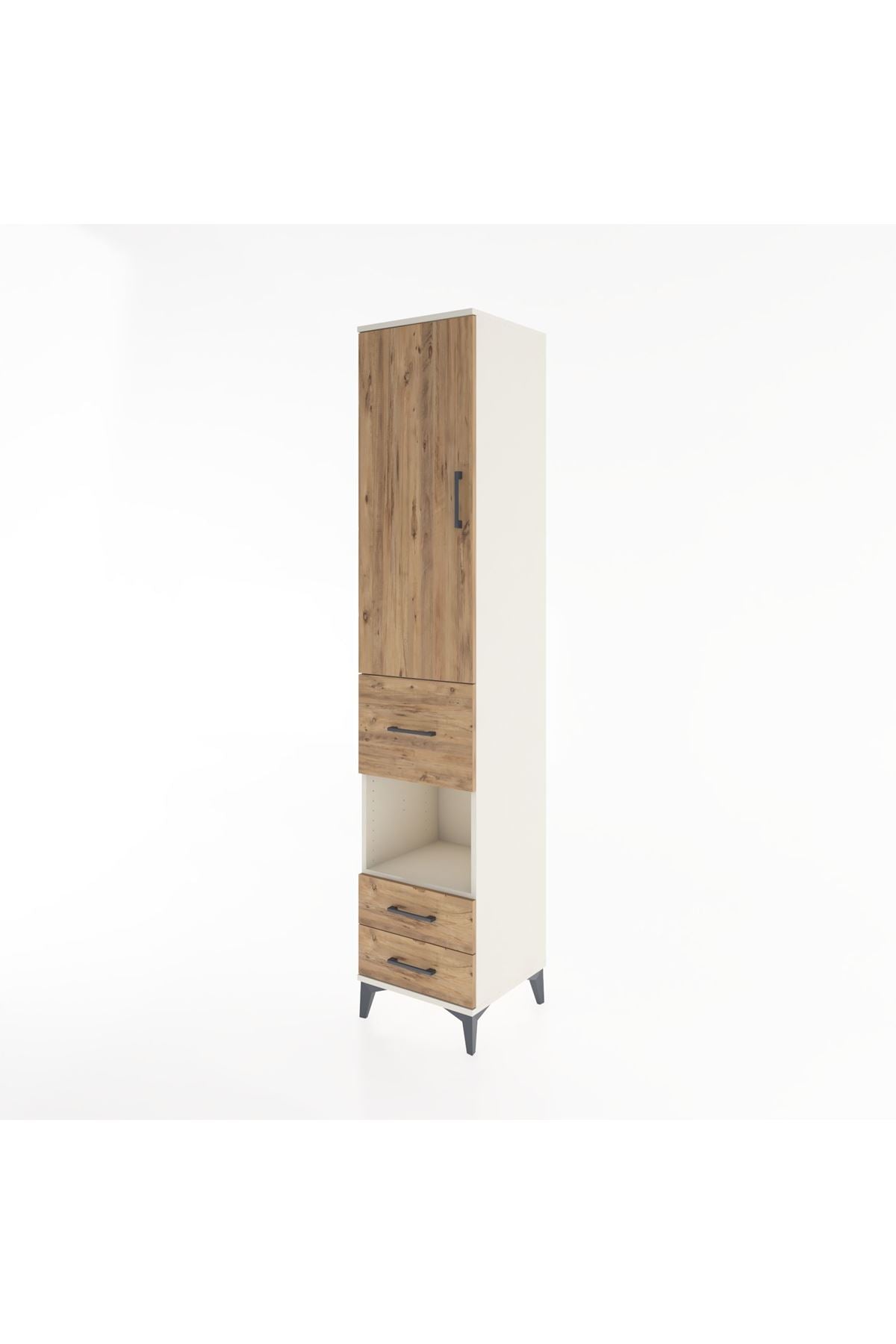 Hyperion Dolap 4 Raflı 3 Çekmeceli Tek Kapaklı 44x44x221 - S61M164V3B