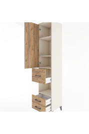 Hyperion Dolap 4 Raflı 3 Çekmeceli Tek Kapaklı 44x44x221 - S61M164V3B