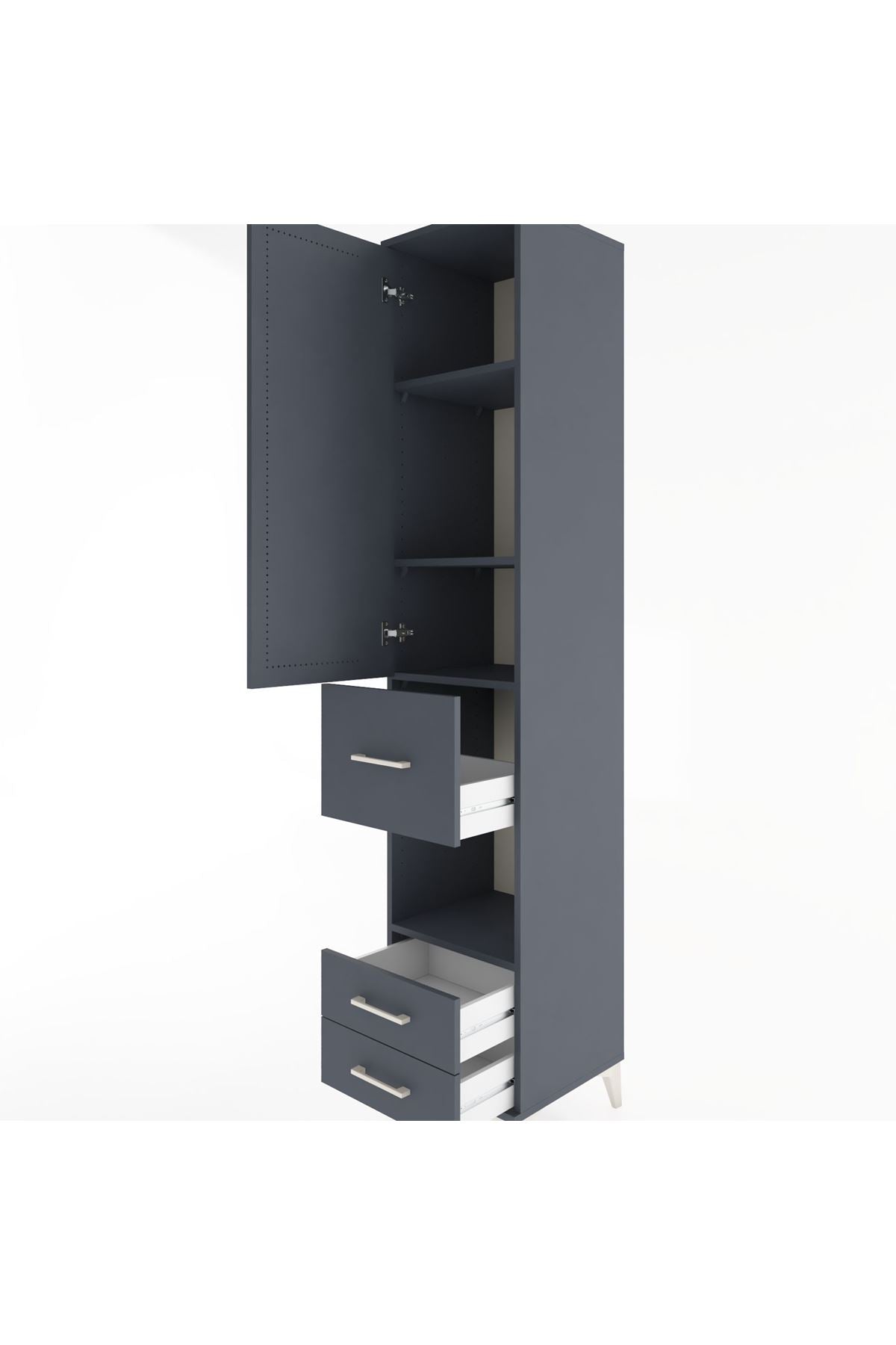 Hyperion Dolap 4 Raflı 3 Çekmeceli Tek Kapaklı 44x44x221 - S61M164V5B