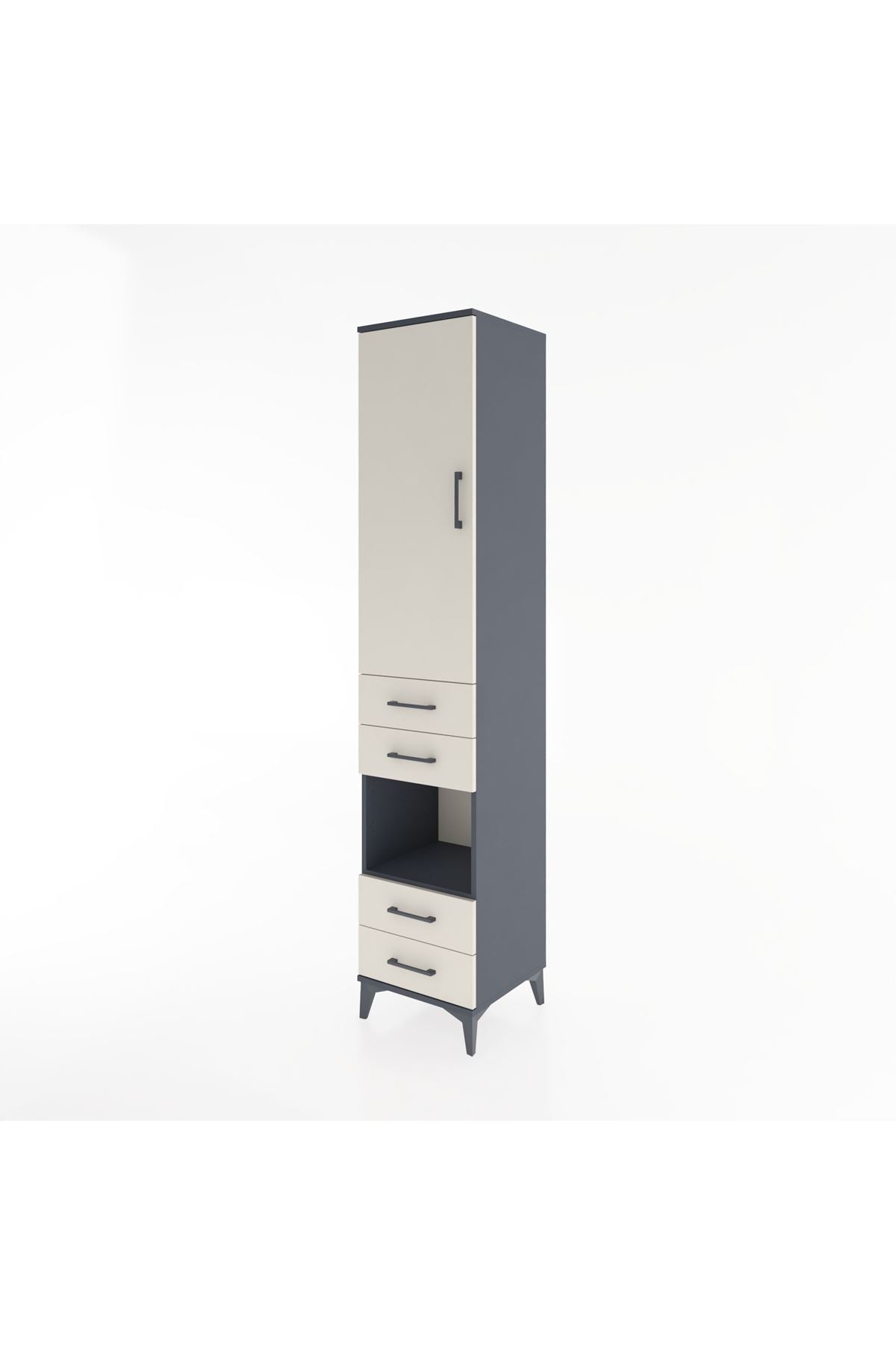 Hyperion Dolap 3 Raflı 4 Çekmeceli Tek Askılı 44x44x221 - S61M165V4B