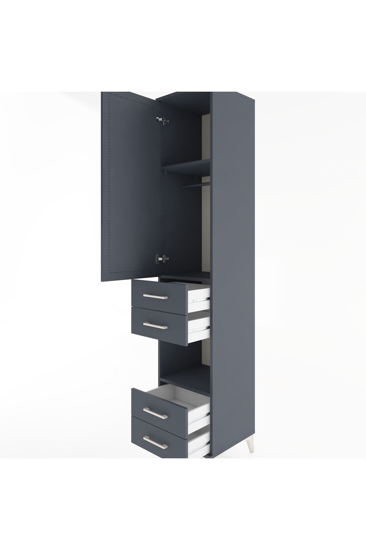 Hyperion Dolap 3 Raflı 4 Çekmeceli Tek Askılı 44x44x221 - S61M165V5B