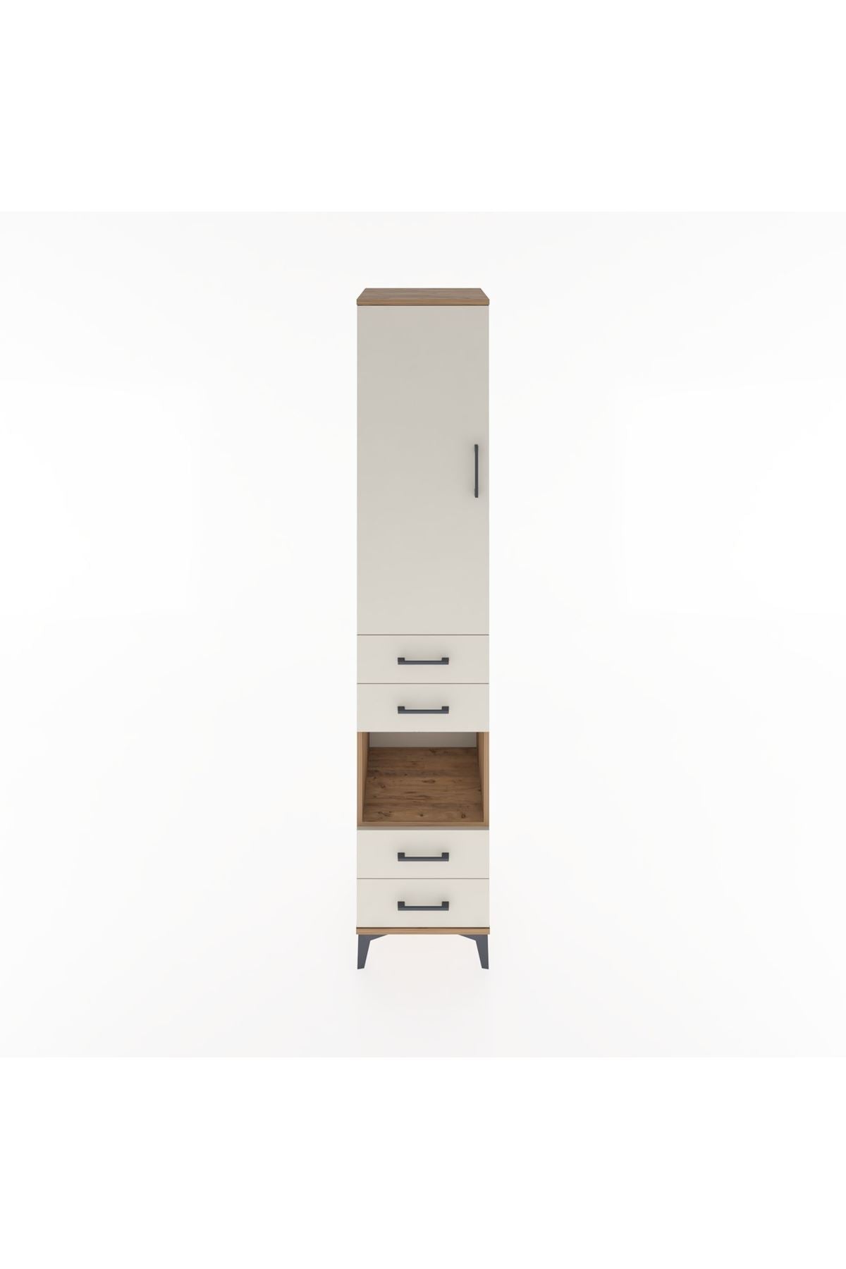 Hyperion Dolap 3 Raflı 4 Çekmeceli Tek Askılı 44x44x221 - S61M165V7B