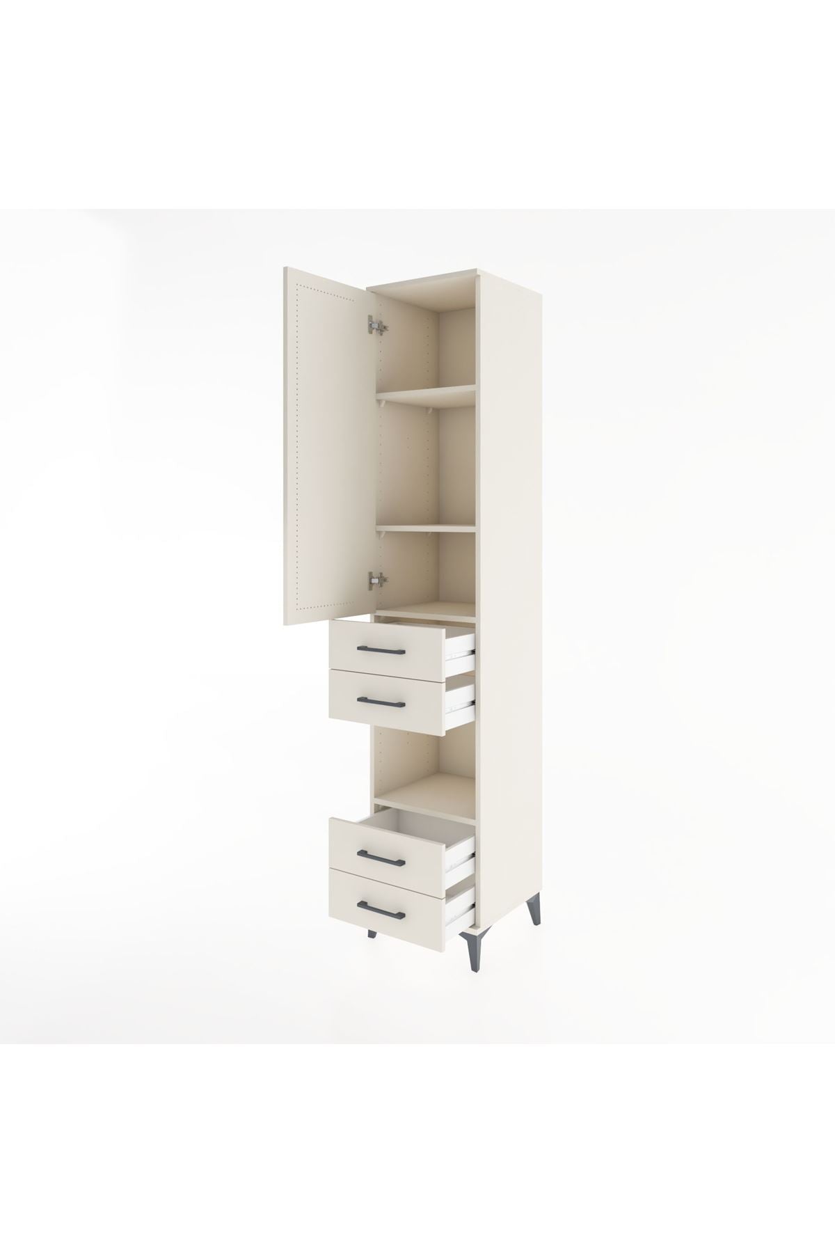 Hyperion Dolap 4 Raflı 4 Çekmeceli Tek Kapaklı 44x44x221 - S61M166V1B