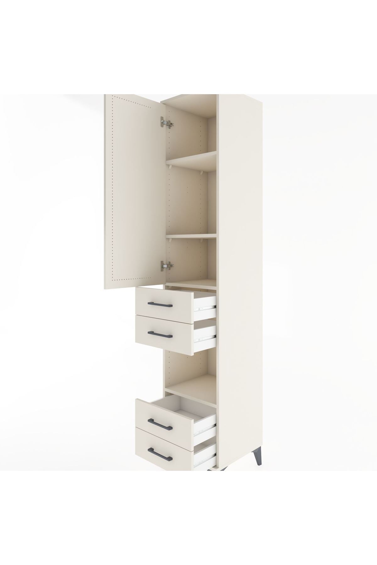 Hyperion Dolap 4 Raflı 4 Çekmeceli Tek Kapaklı 44x44x221 - S61M166V1B