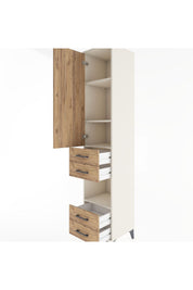 Hyperion Dolap 4 Raflı 4 Çekmeceli Tek Kapaklı 44x44x221 - S61M166V3B
