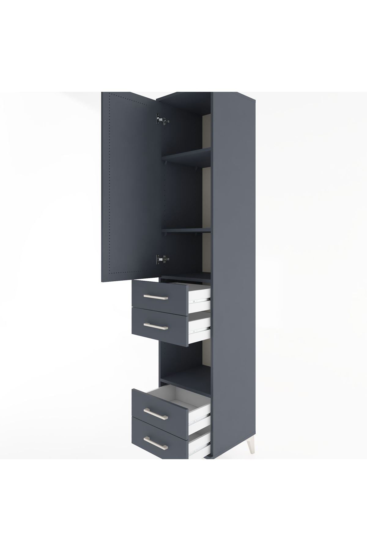 Hyperion Dolap 4 Raflı 4 Çekmeceli Tek Kapaklı 44x44x221 - S61M166V5B