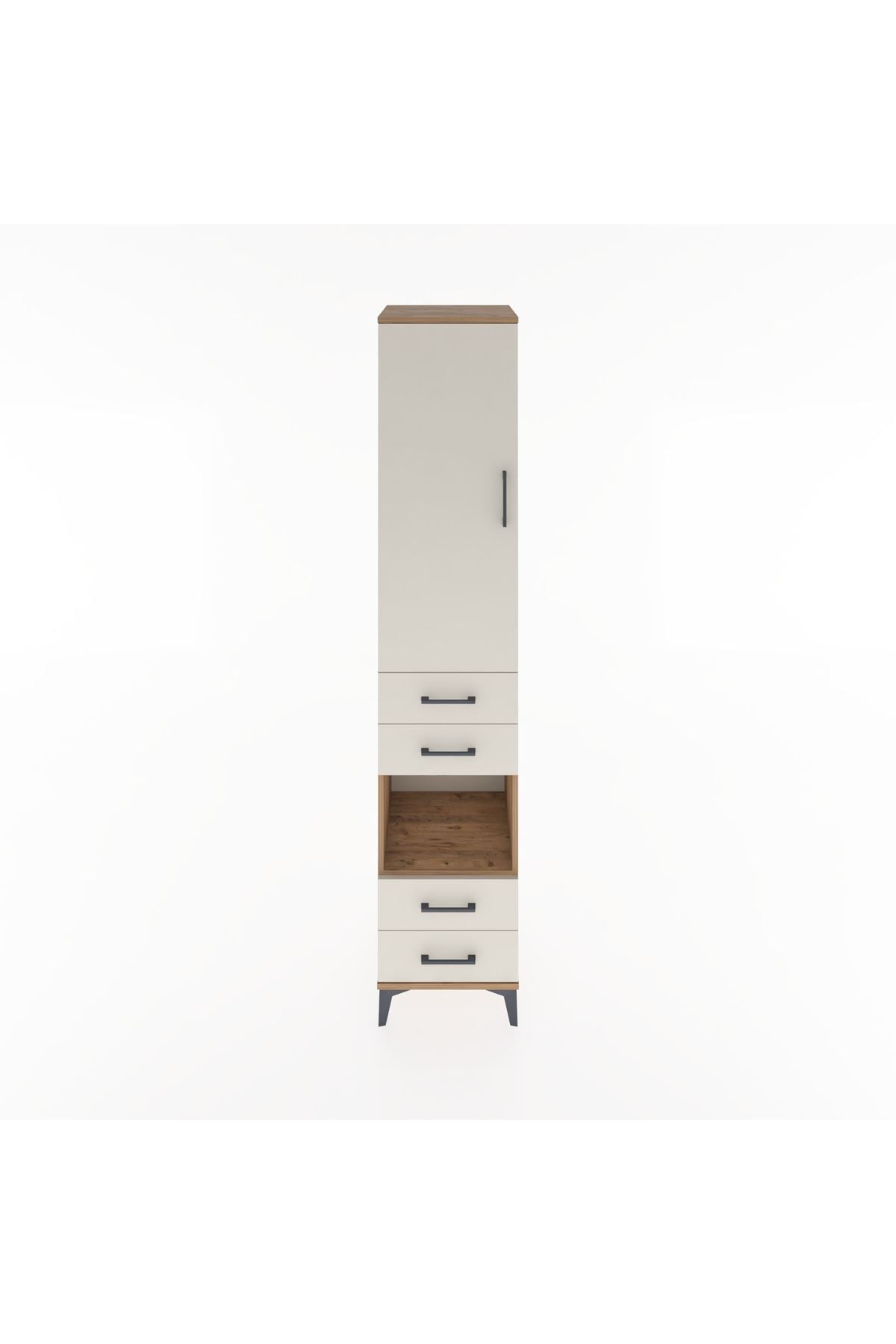 Hyperion Dolap 4 Raflı 4 Çekmeceli Tek Kapaklı 44x44x221 - S61M166V7B