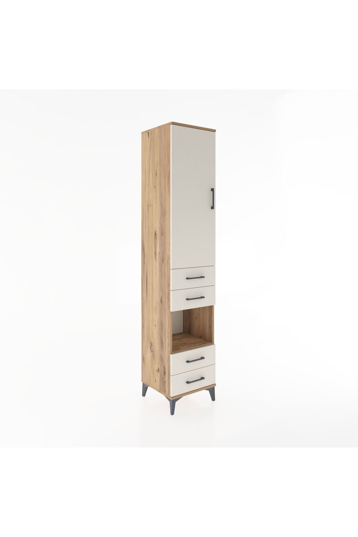 Hyperion Dolap 4 Raflı 4 Çekmeceli Tek Kapaklı 44x44x221 - S61M166V7B