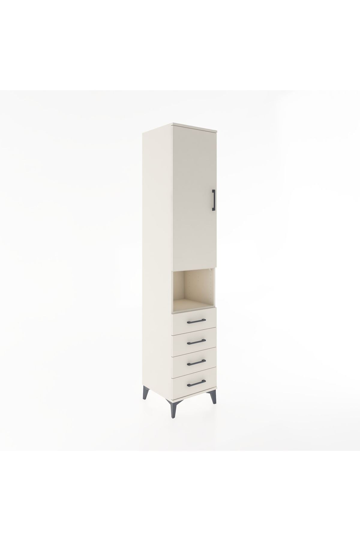 Hyperion Dolap 3 Raflı 4 Çekmeceli Tek Askılı 44x44x221 - S61M169V1B