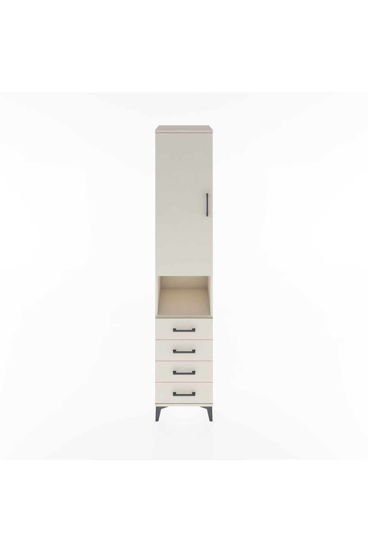 Hyperion Dolap 3 Raflı 4 Çekmeceli Tek Askılı 44x44x221 - S61M169V1B