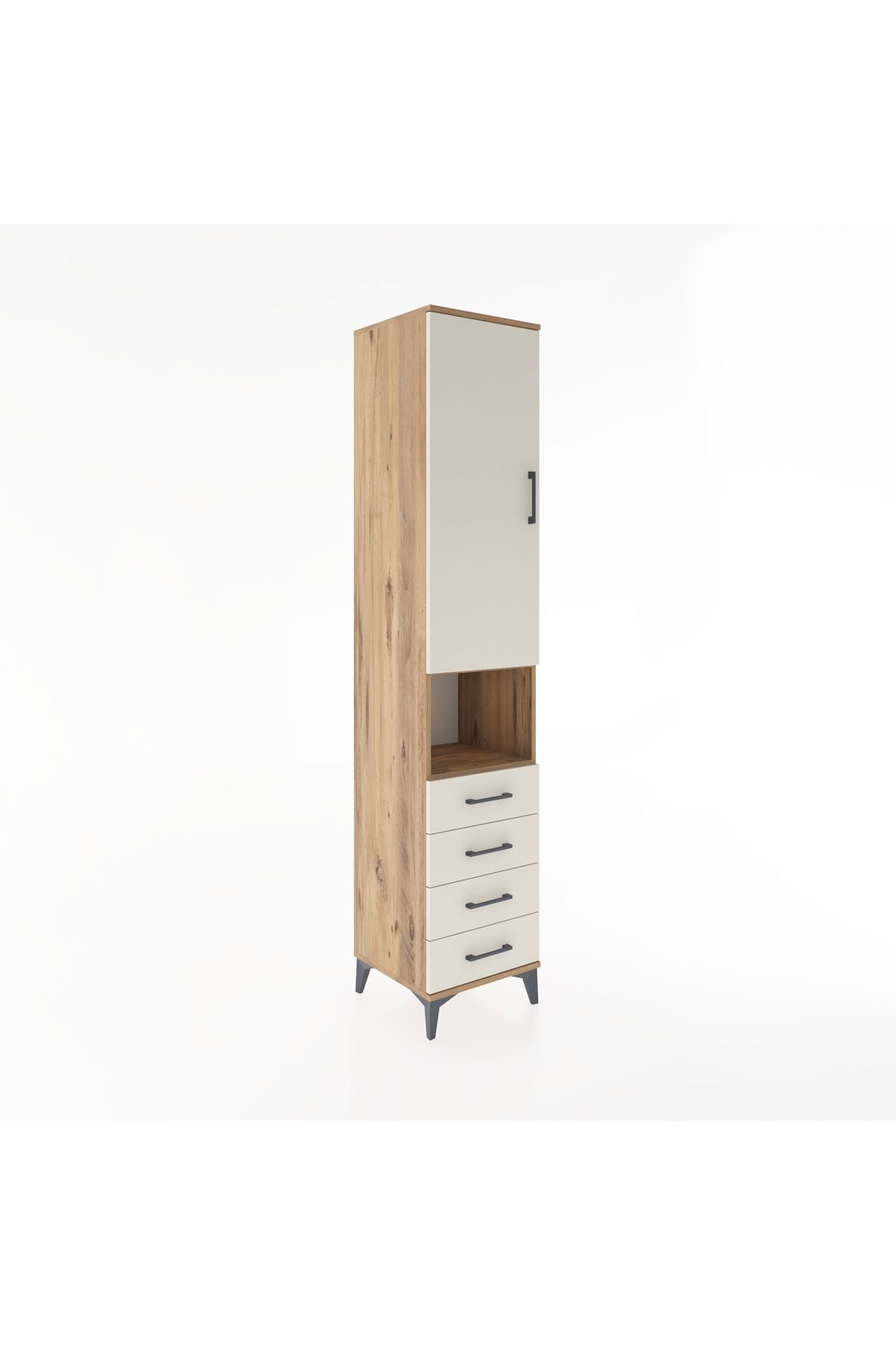 Hyperion Dolap 3 Raflı 4 Çekmeceli Tek Askılı 44x44x221 - S61M169V7B