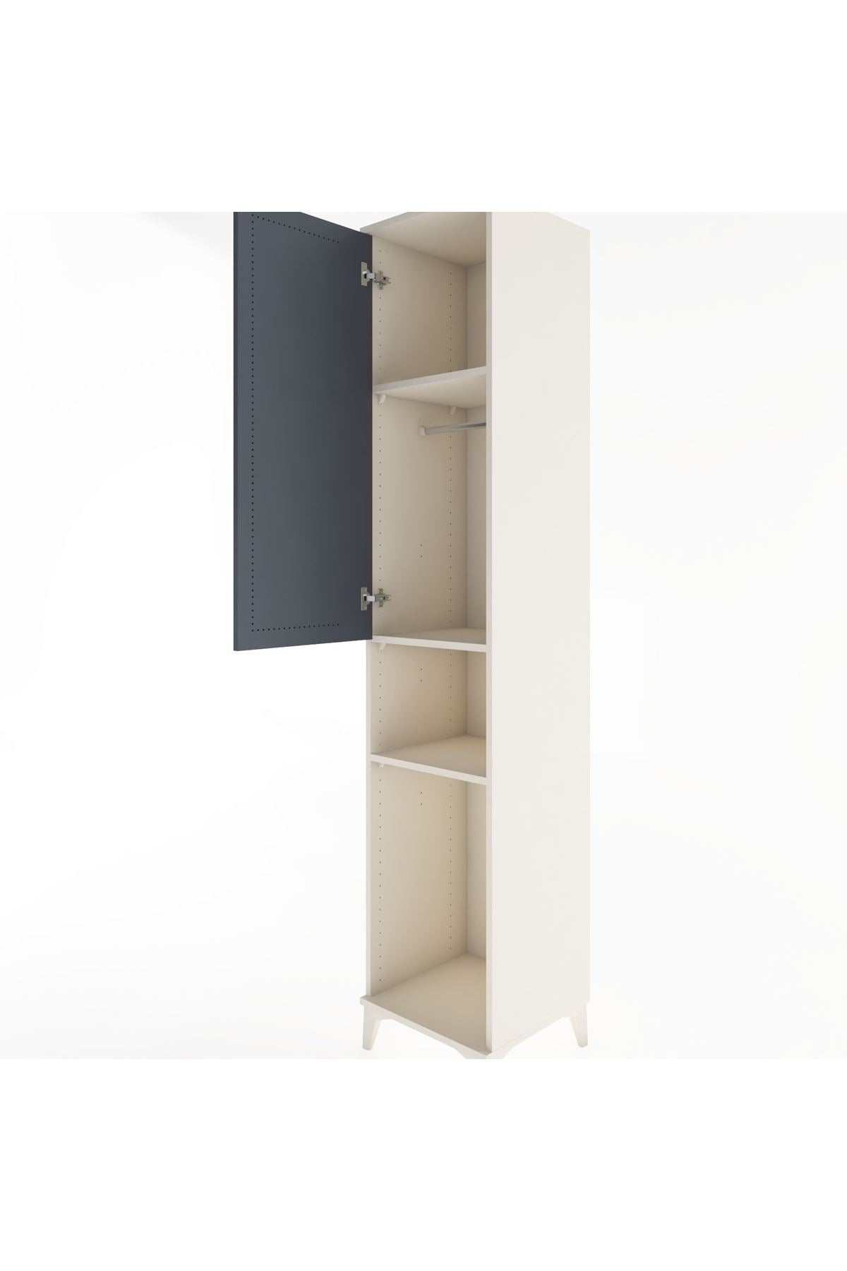 Hyperion Dolap 3 Raflı Tek Kapaklı Tek Askılı 44x44x221 - S61M171V2B