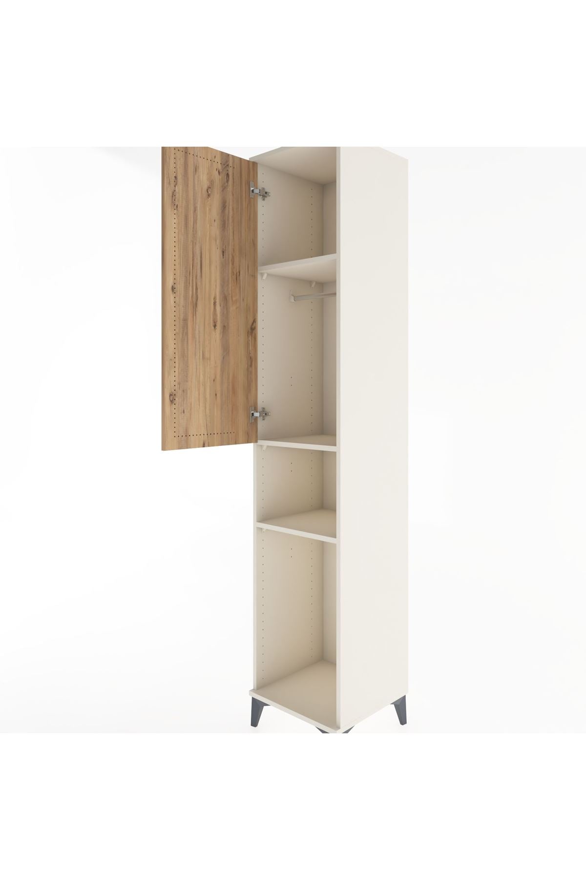 Hyperion Dolap 3 Raflı Tek Kapaklı Tek Askılı 44x44x221 - S61M171V3B
