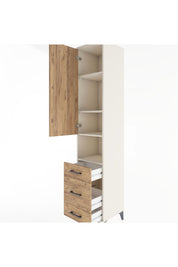 Hyperion Dolap 4 Raflı 3 Çekmeceli Tek Kapaklı 44x44x221 - S61M172V3B