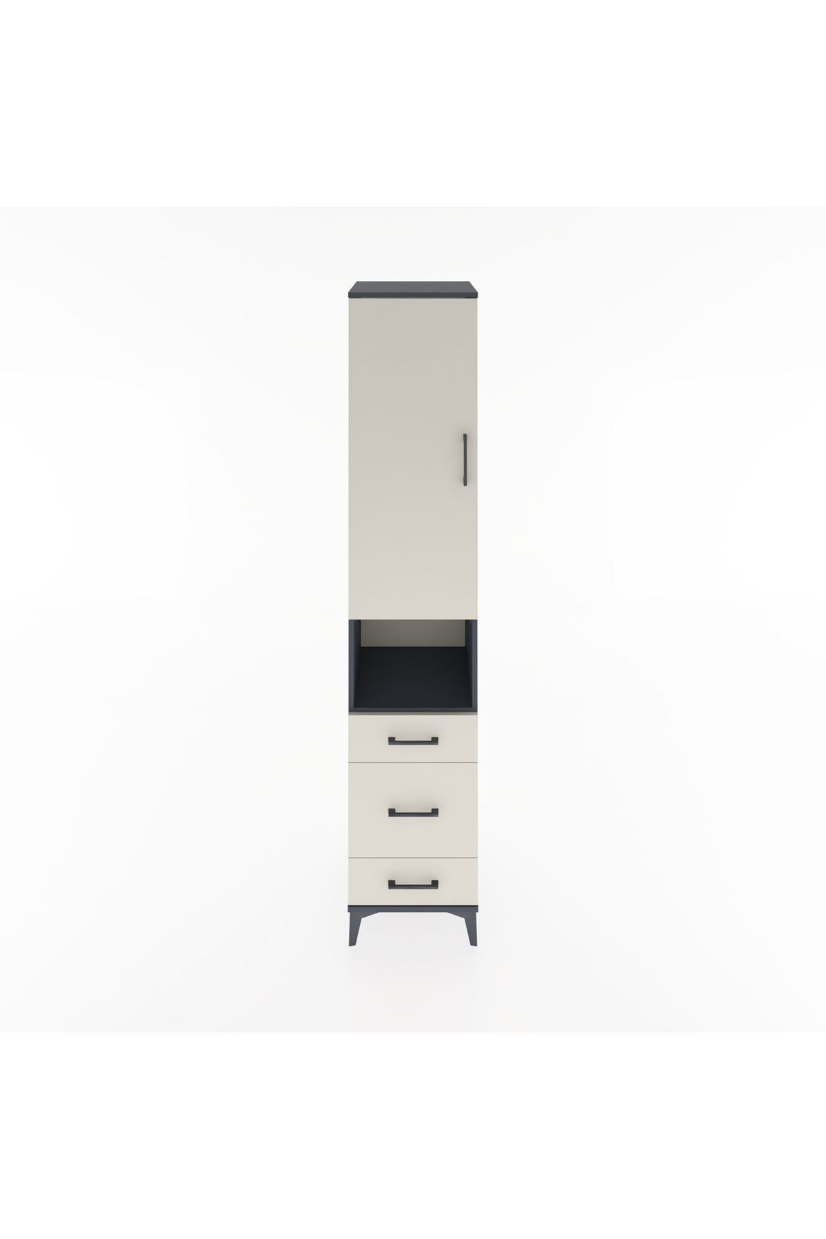 Hyperion Dolap 4 Raflı 3 Çekmeceli Tek Kapaklı 44x44x221 - S61M172V4B