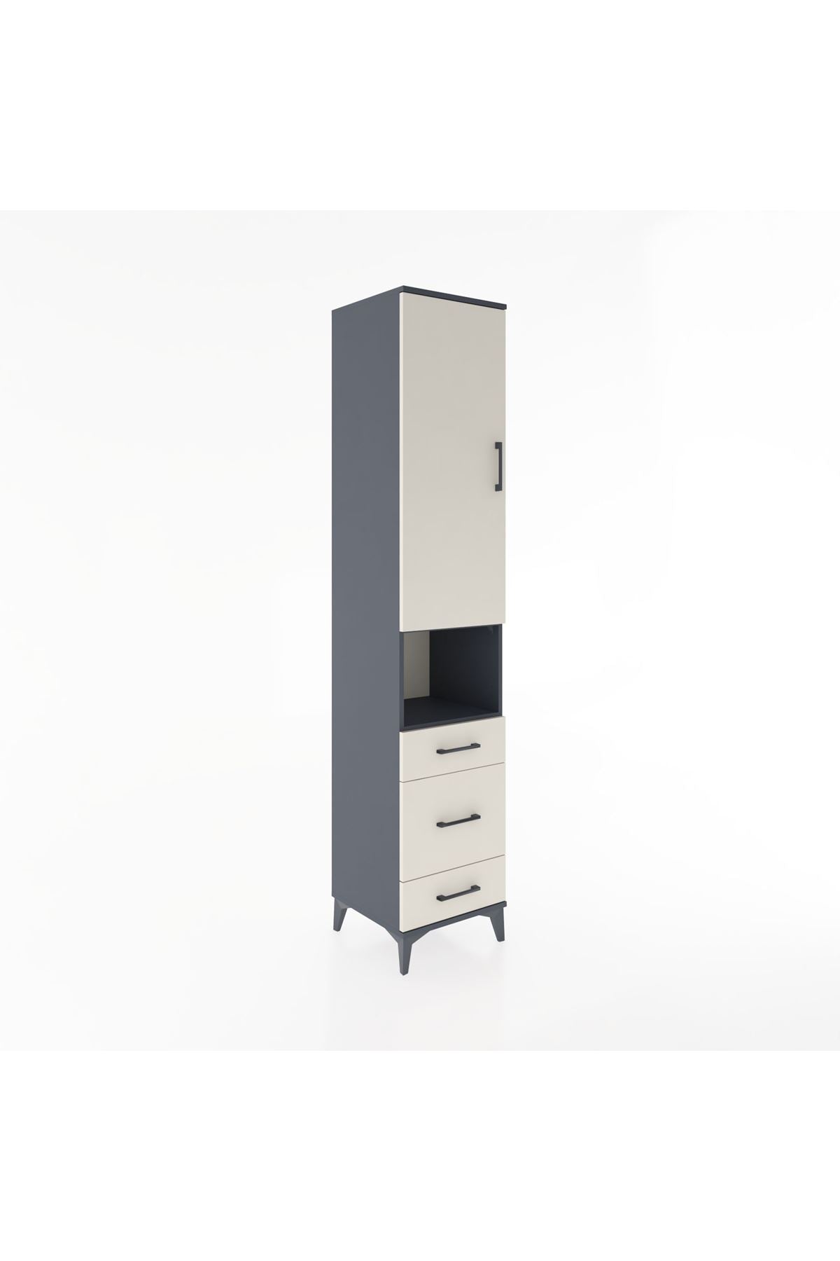 Hyperion Dolap 4 Raflı 3 Çekmeceli Tek Kapaklı 44x44x221 - S61M172V4B