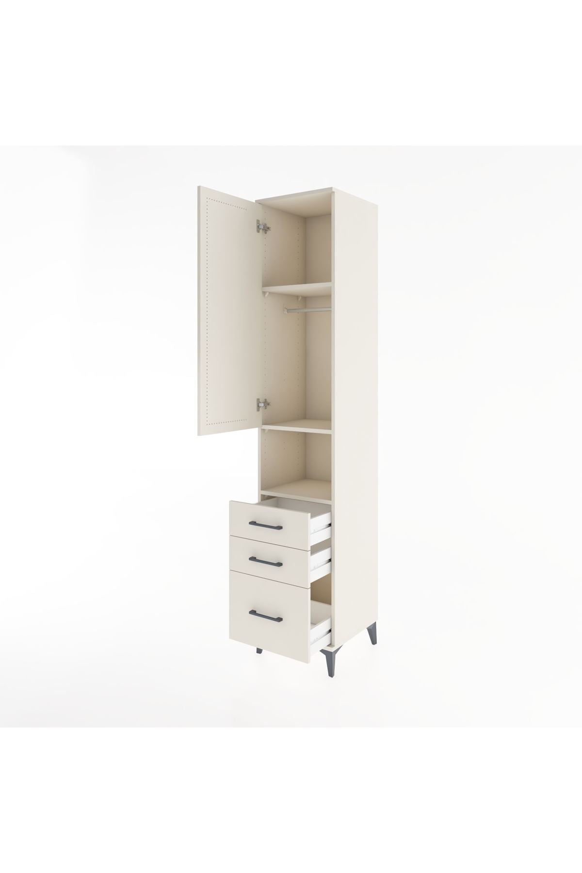 Hyperion Dolap 3 Raflı 3 Çekmeceli Tek Askılı 44x44x221 - S61M173V1B