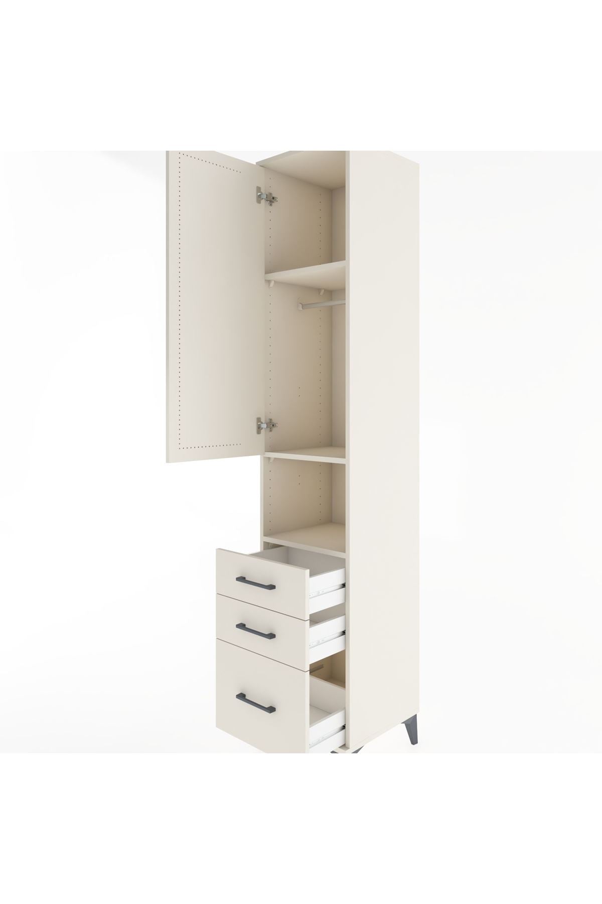 Hyperion Dolap 3 Raflı 3 Çekmeceli Tek Askılı 44x44x221 - S61M173V1B