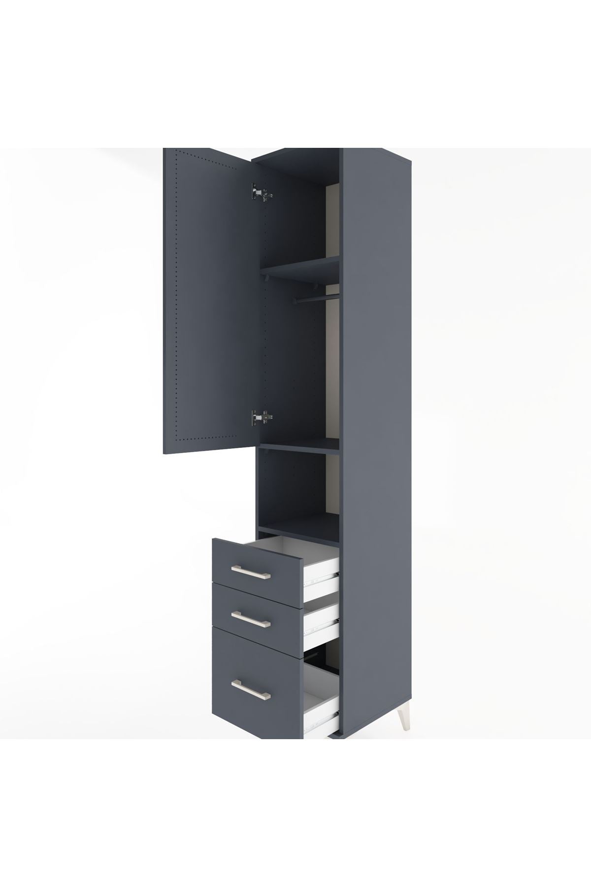 Hyperion Dolap 3 Raflı 3 Çekmeceli Tek Askılı 44x44x221 - S61M173V5B