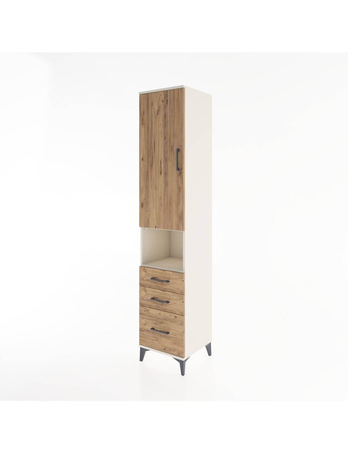 Hyperion Dolap 4 Raflı 3 Çekmeceli Tek Kapaklı 44x44x221 - S61M174V3B