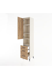 Hyperion Dolap 4 Raflı 3 Çekmeceli Tek Kapaklı 44x44x221 - S61M174V3B