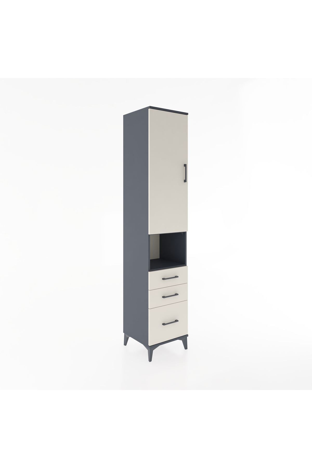 Hyperion Dolap 4 Raflı 3 Çekmeceli Tek Kapaklı 44x44x221 - S61M174V4B