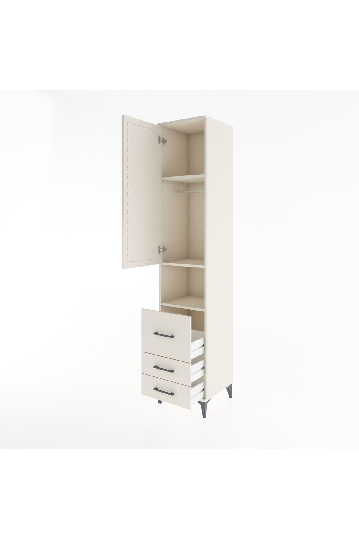 Hyperion Dolap 3 Raflı 3 Çekmeceli Tek Askılı 44x44x221 - S61M175V1B