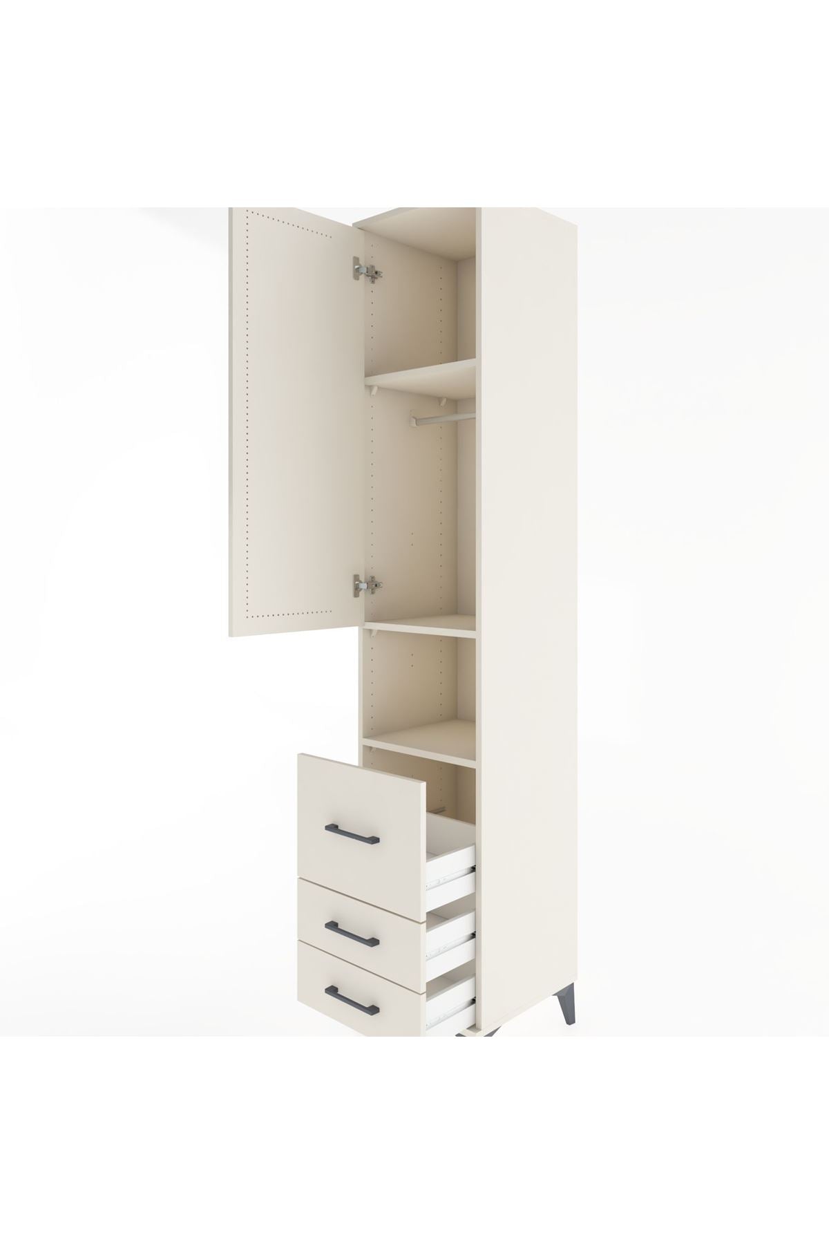 Hyperion Dolap 3 Raflı 3 Çekmeceli Tek Askılı 44x44x221 - S61M175V1B