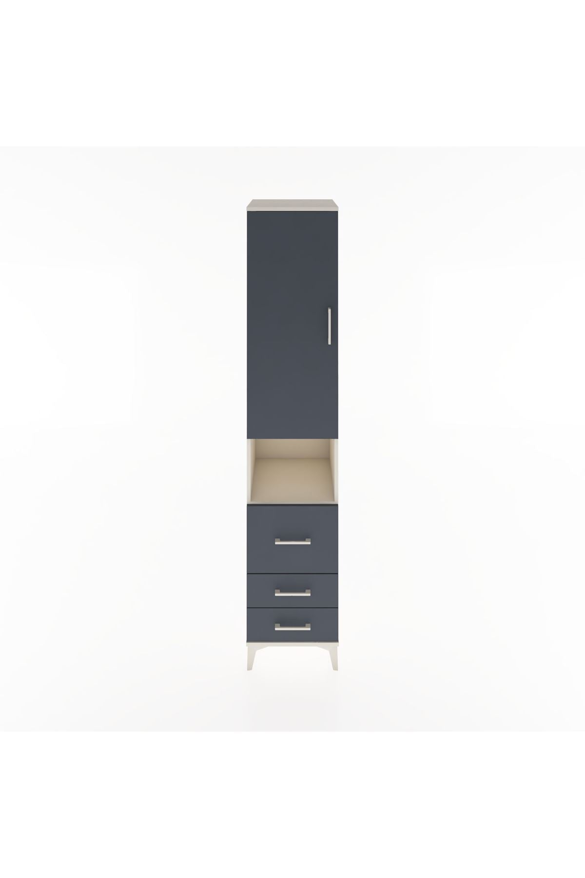 Hyperion Dolap 3 Raflı 3 Çekmeceli Tek Askılı 44x44x221 - S61M175V2B
