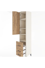 Hyperion Dolap 4 Raflı 3 Çekmeceli Tek Kapaklı 44x44x221 - S61M176V3B