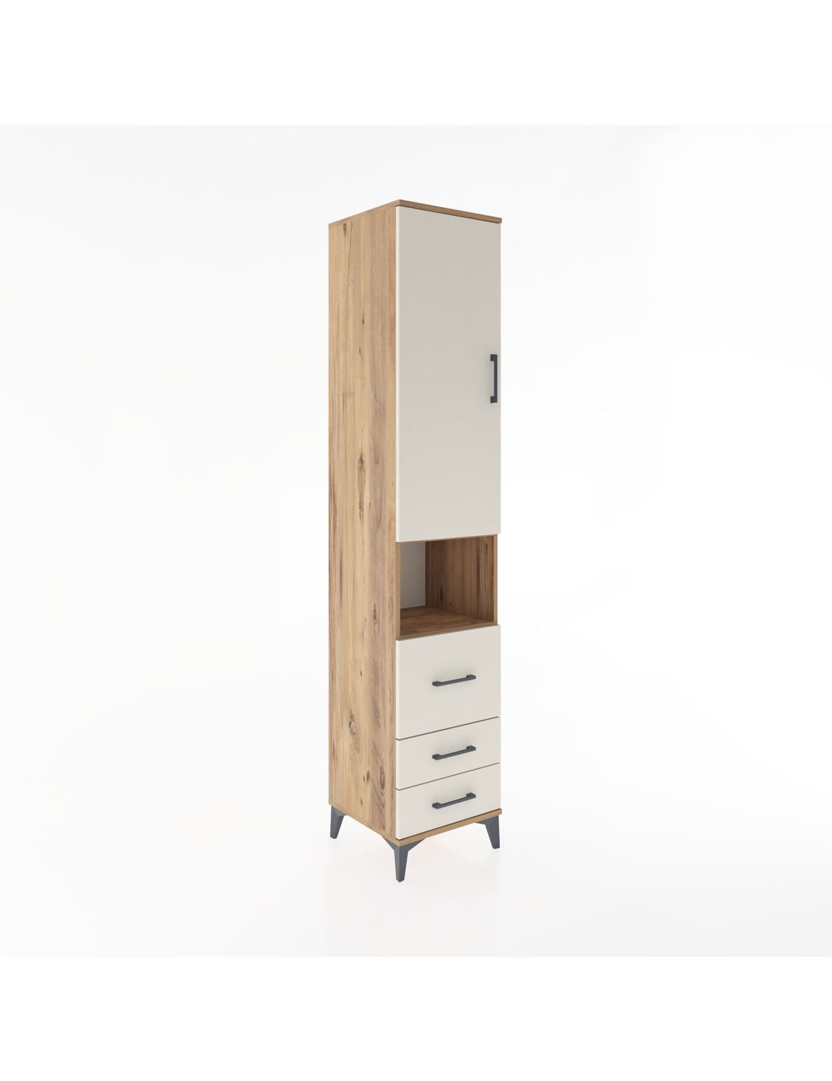 Hyperion Dolap 4 Raflı 3 Çekmeceli Tek Kapaklı 44x44x221 - S61M176V7B