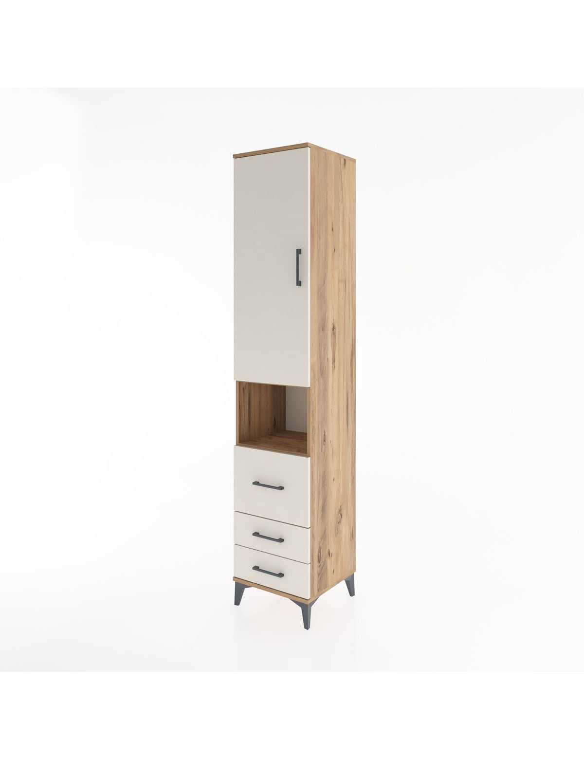 Hyperion Dolap 4 Raflı 3 Çekmeceli Tek Kapaklı 44x44x221 - S61M176V7B