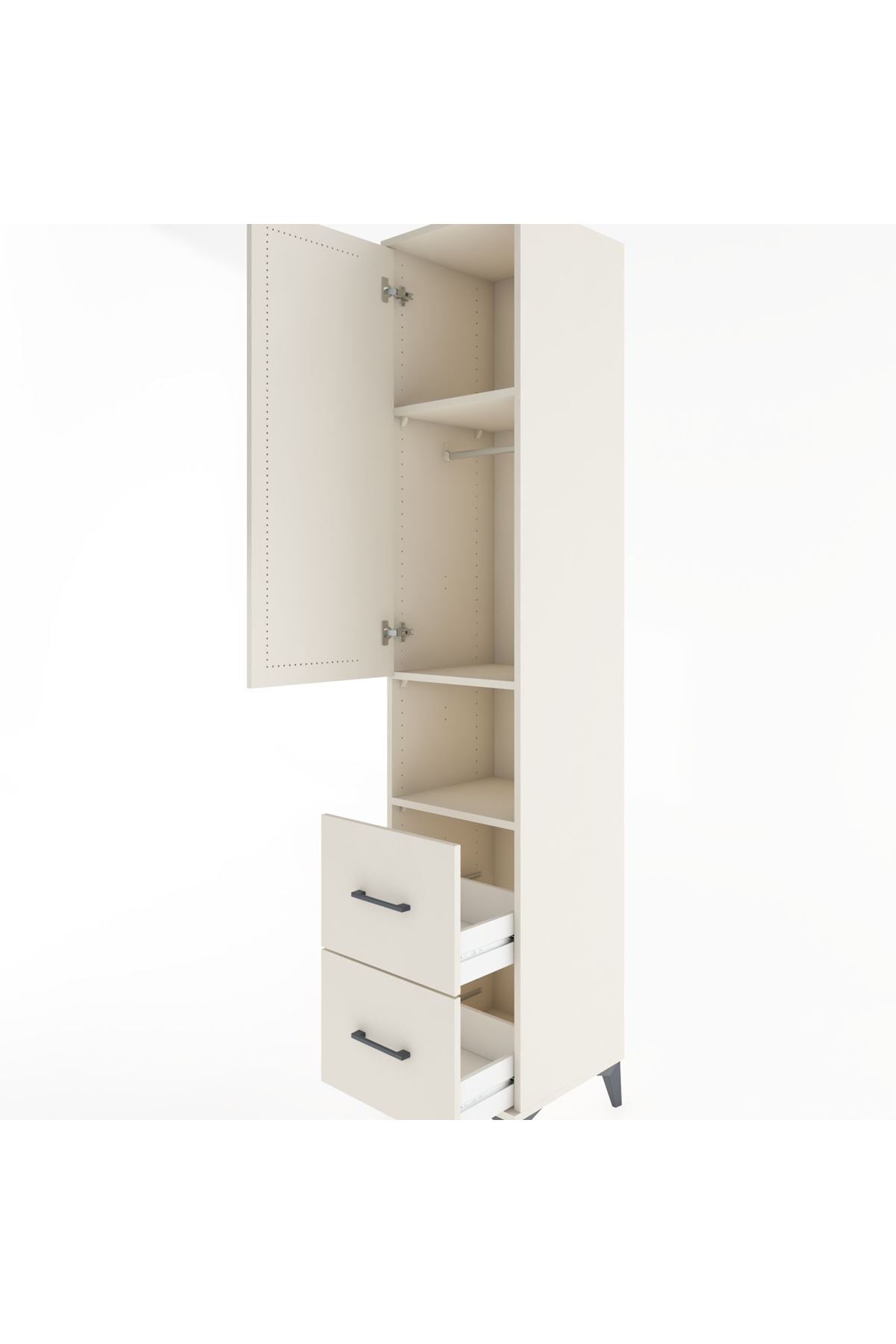 Hyperion Dolap 3 Raflı 2 Çekmeceli Tek Askılı 44x44x221 - S61M177V1B