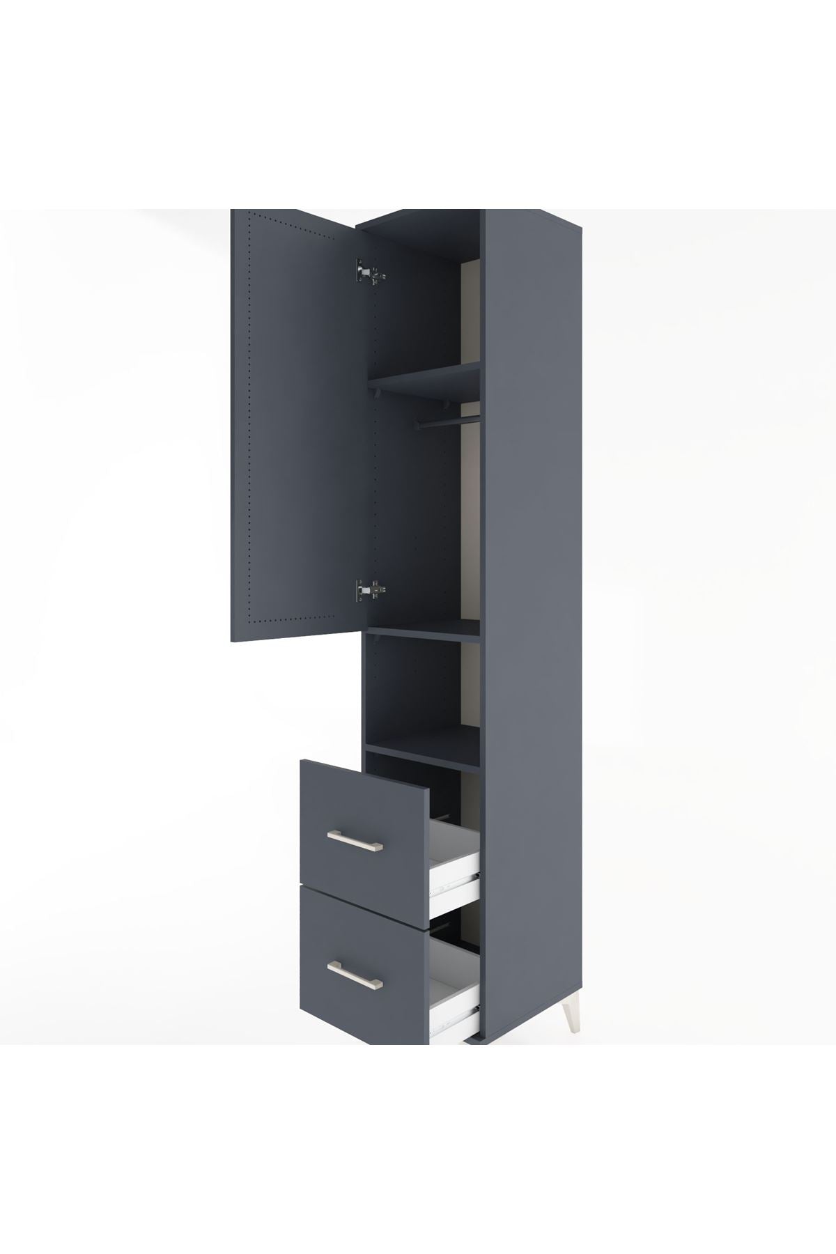 Hyperion Dolap 3 Raflı 2 Çekmeceli Tek Askılı 44x44x221 - S61M177V5B