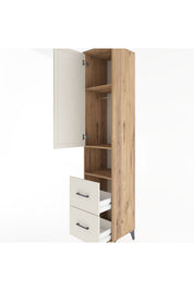 Hyperion Dolap 3 Raflı 2 Çekmeceli Tek Askılı 44x44x221 - S61M177V7B