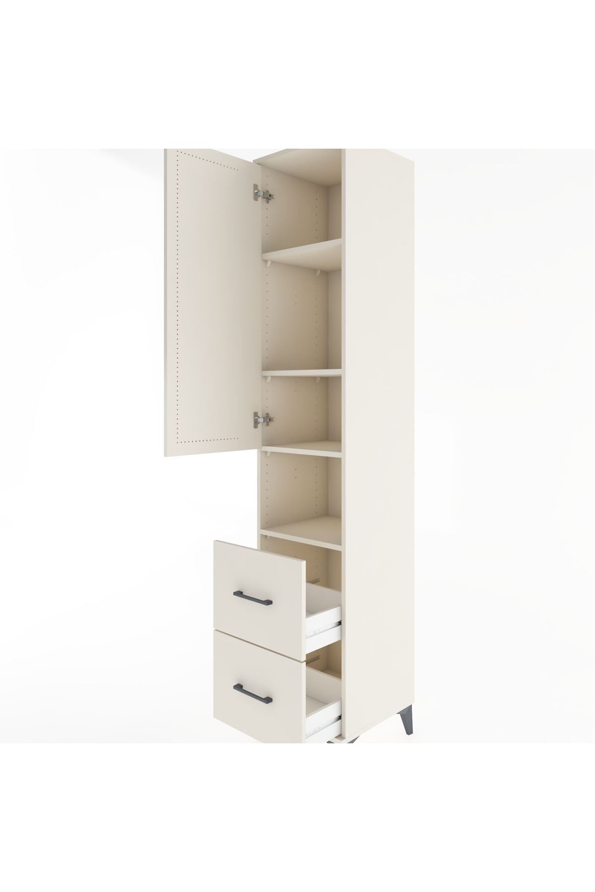 Hyperion Dolap 4 Raflı 2 Çekmeceli Tek Kapaklı 44x44x221 - S61M178V1B